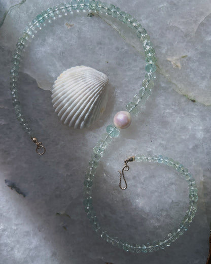 Water Nymph Necklace ⋄ Aquamarine & Pearl