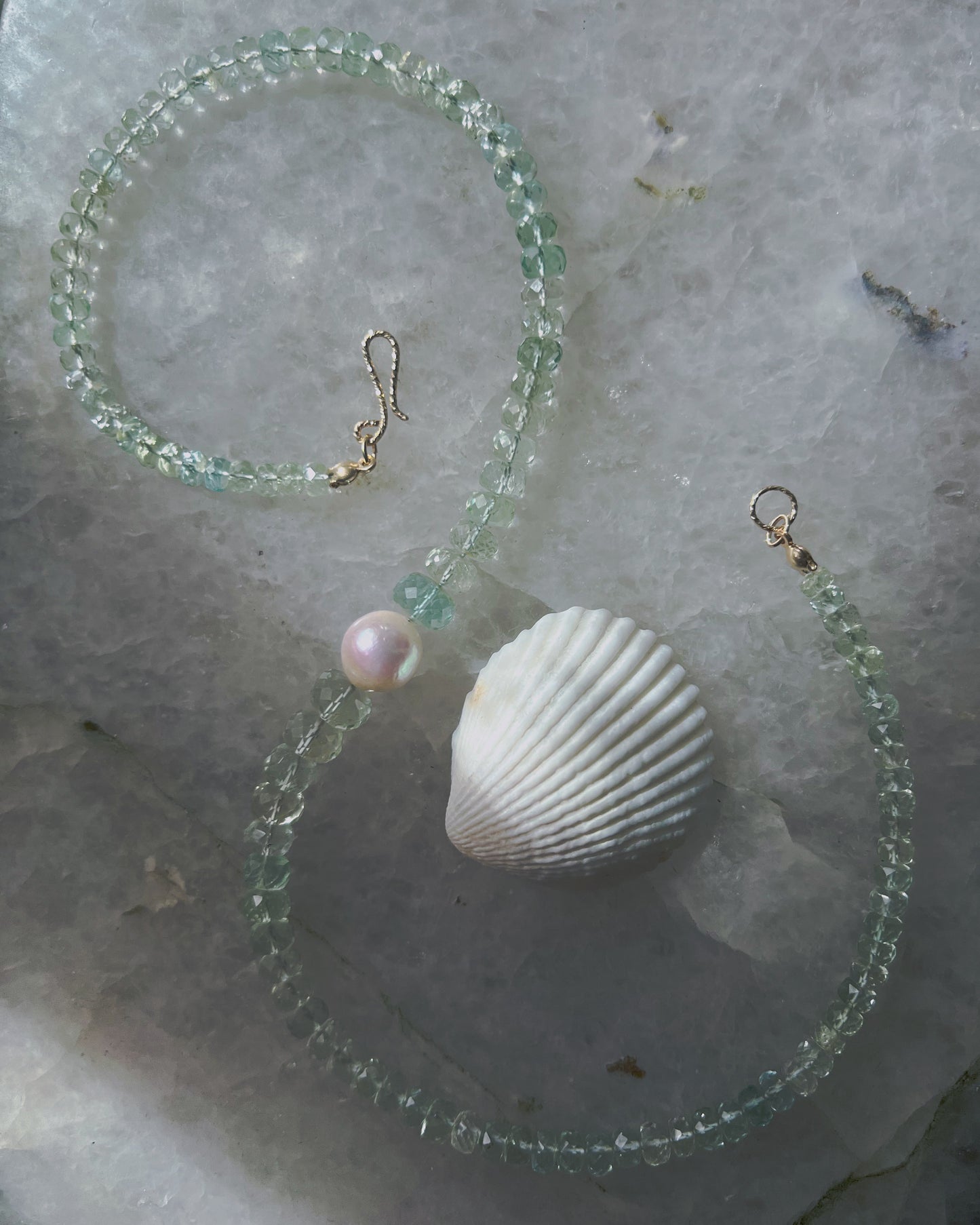 Water Nymph Necklace ⋄ Aquamarine & Pearl