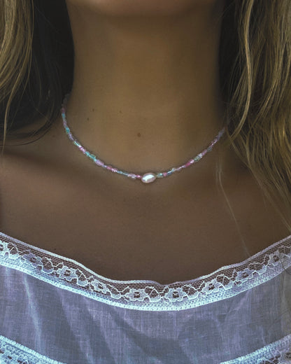 Ocean Pebbles Necklace ⋄ Ice Cream Tourmaline & Pearl