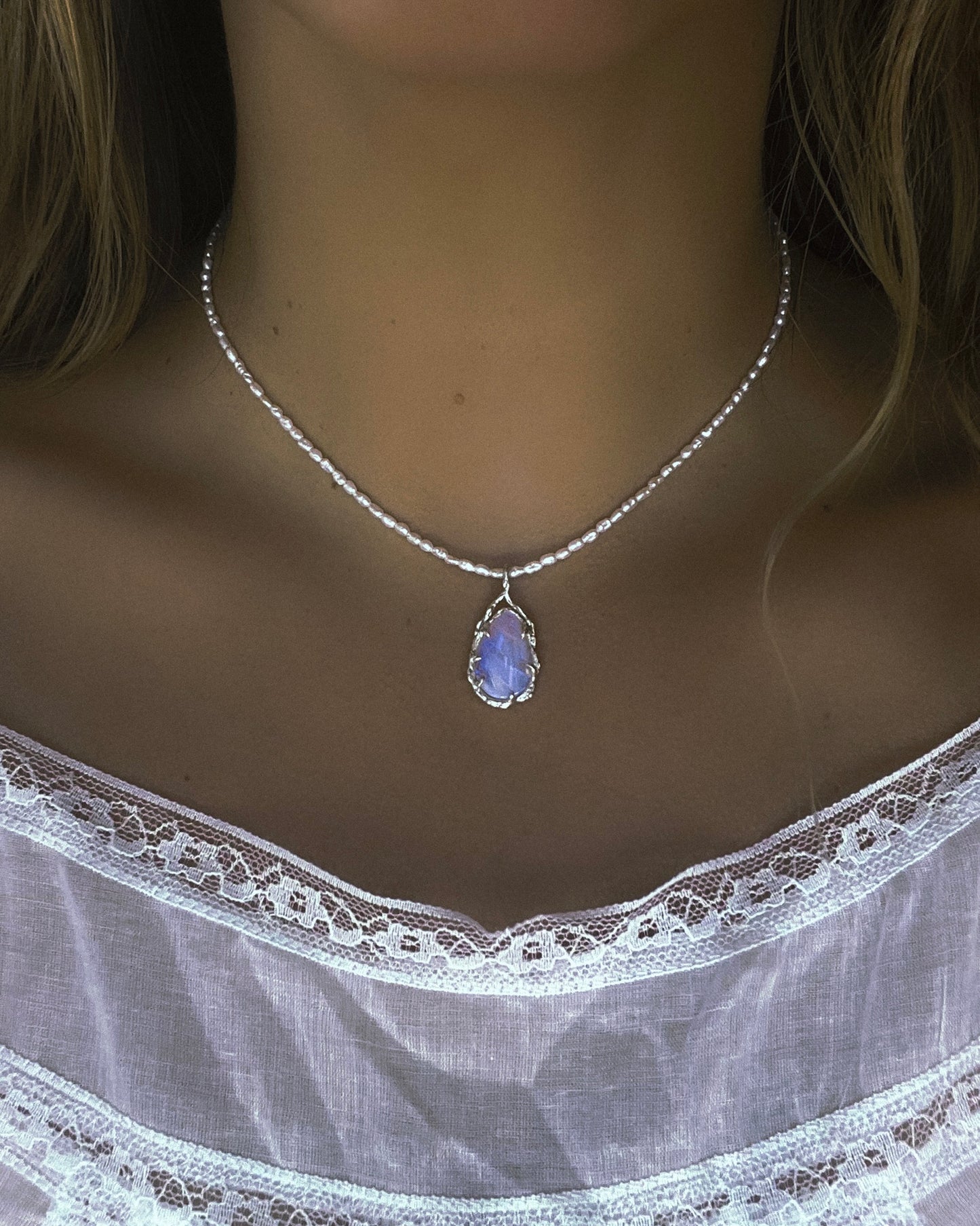 Siren’s Tear Amulet ⋄ Australian Opal & Pearls