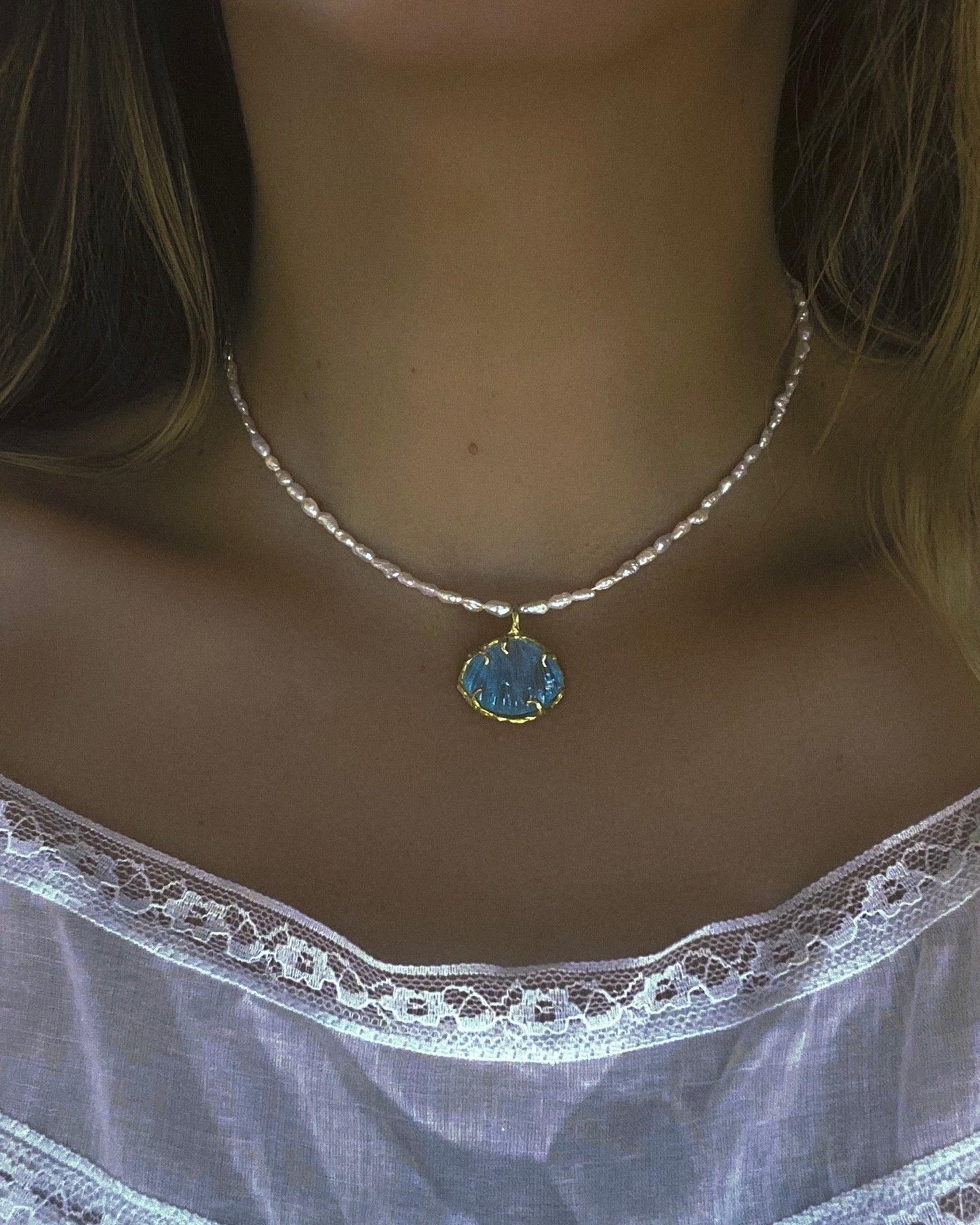 Siren Creek Treasure Amulet ⋄ Aquamarine & Pearls