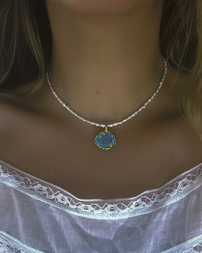 Siren Creek Treasure Amulet ⋄ Aquamarine & Pearls