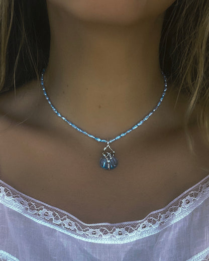 Siren Creek Treasure Amulet ⋄ Aquamarine & Blue Pearls