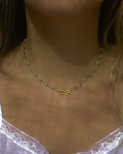 Ocean Pebbles Chain Necklace ⋄ Pastel Tourmaline