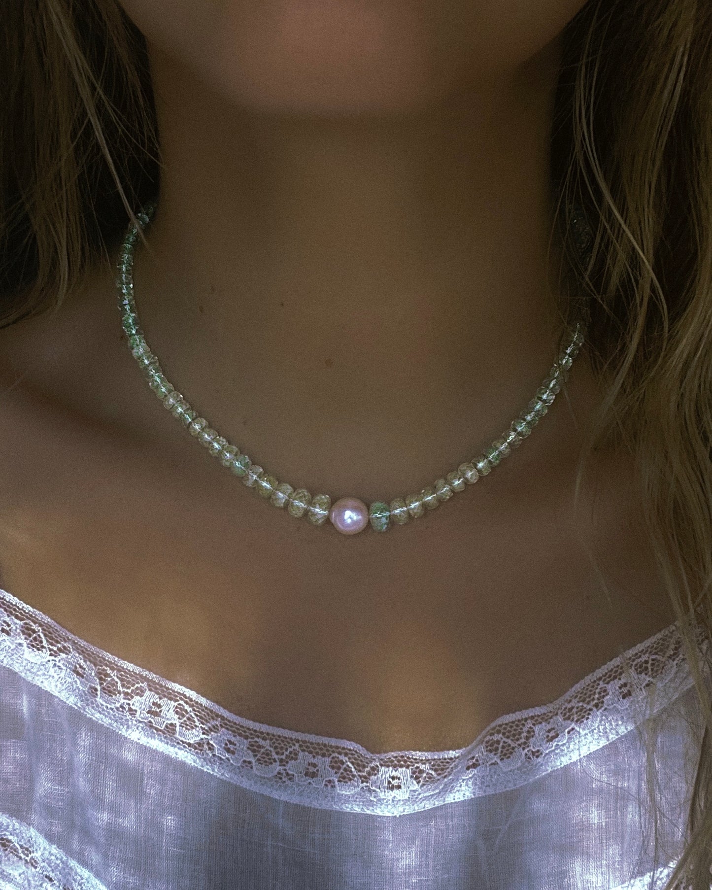 Water Nymph Necklace ⋄ Aquamarine & Pearl