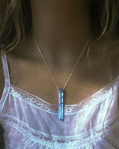 Healing Crystal Pendant ⋄ Indigo Aura Quartz