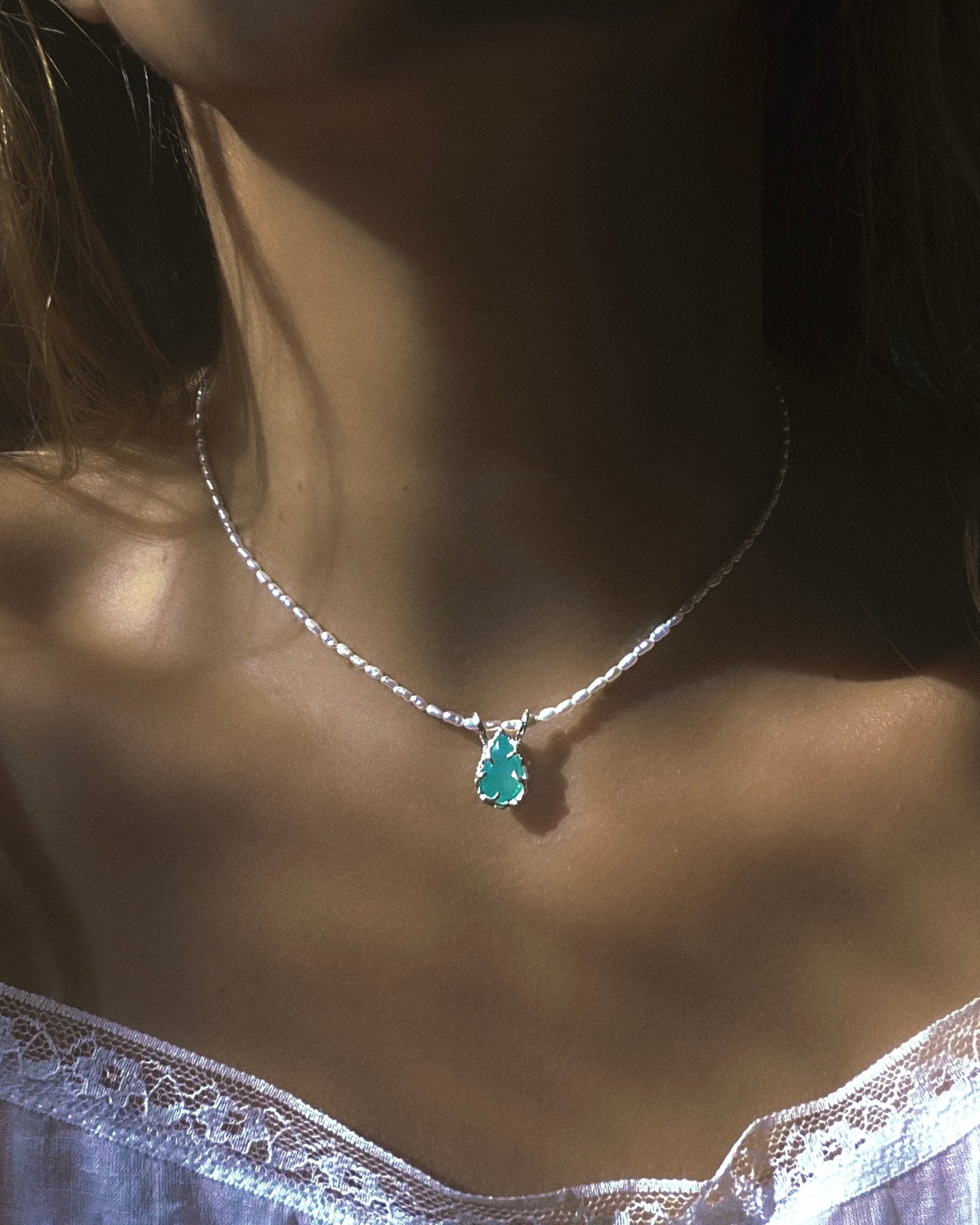 Siren’s Tear Amulet ⋄ Peruvian Opal & Pearls