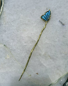 Duality Butterfly Necklace ⋄ Rainbow Moonstone & Aquamarine