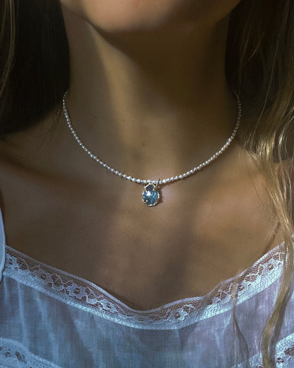 Siren’s Tear Amulet ⋄ Aquamarine & Pearls