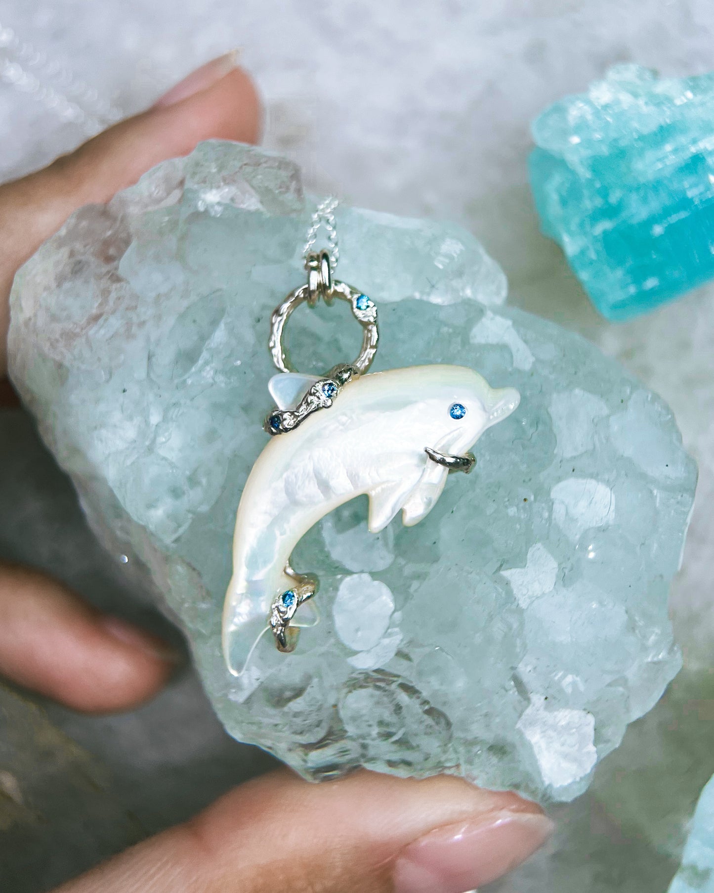 Dolphin Spirit Animal Amulet ⋄ Mother of Pearl
