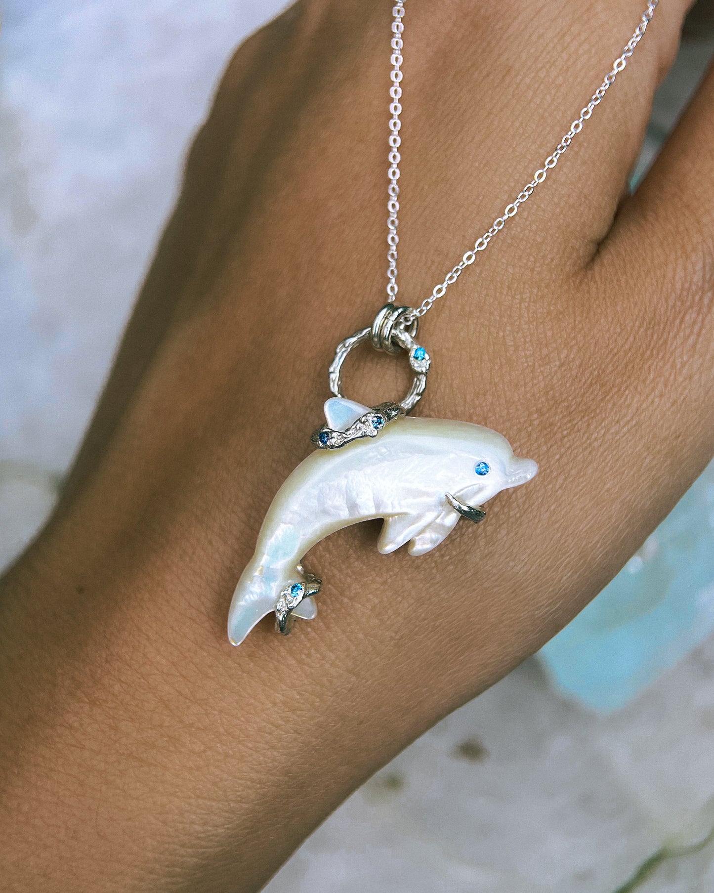 Dolphin Spirit Animal Amulet ⋄ Mother of Pearl