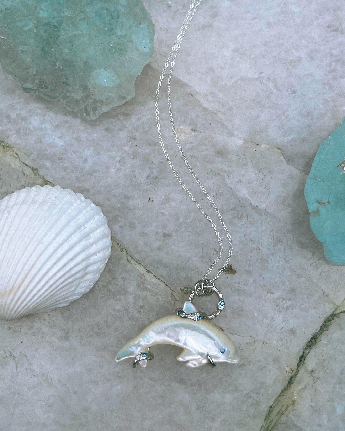 Dolphin Spirit Animal Amulet ⋄ Mother of Pearl