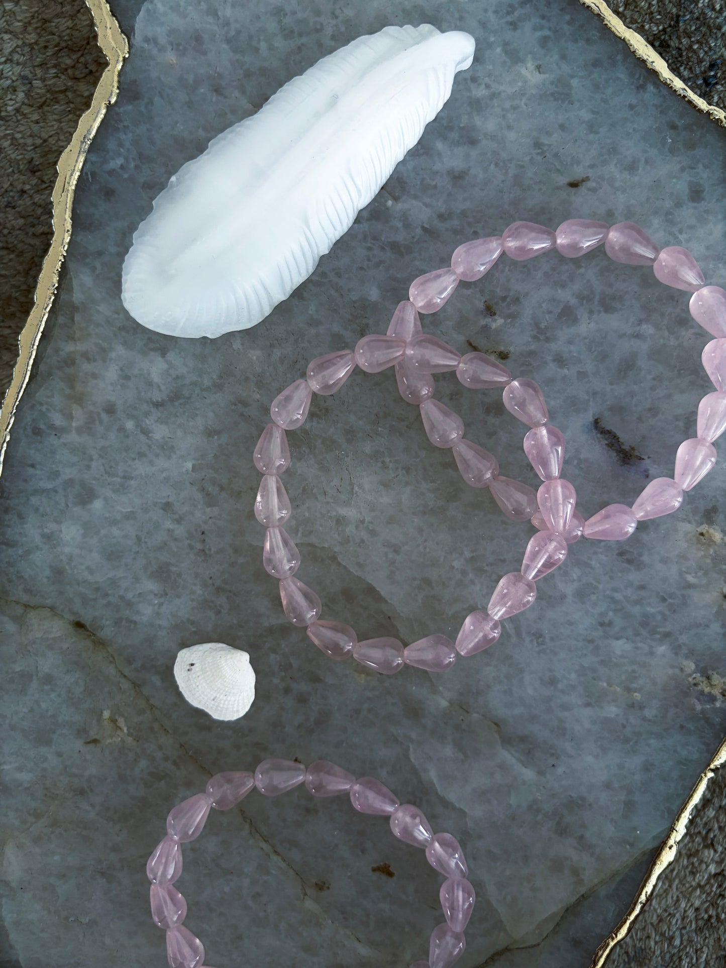 Rosewater Dewdrops Bracelet ⋄ Rose Quartz