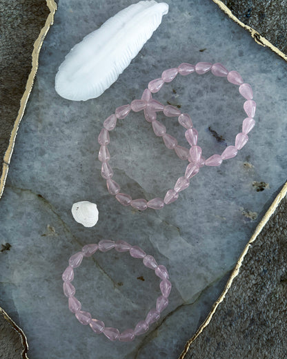 Rosewater Dewdrops Bracelet ⋄ Rose Quartz
