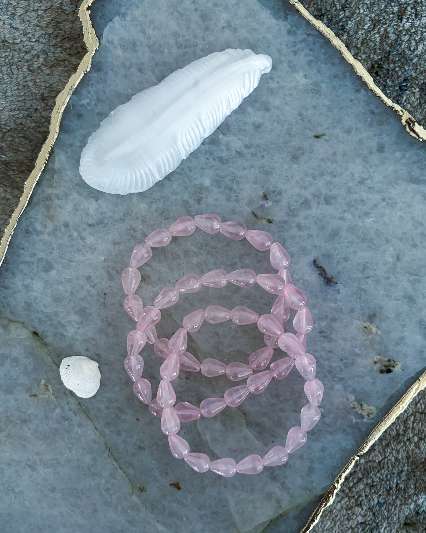 Rosewater Dewdrops Bracelet ⋄ Rose Quartz