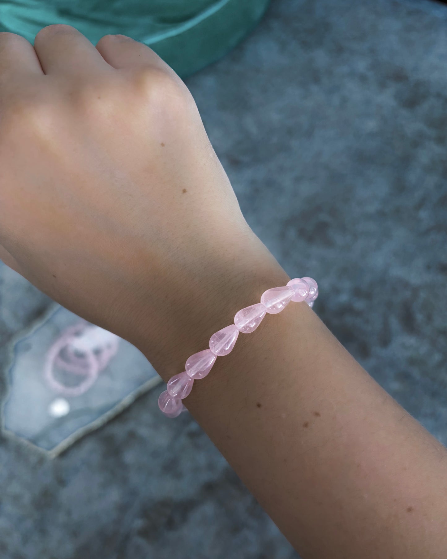 Rosewater Dewdrops Bracelet ⋄ Rose Quartz