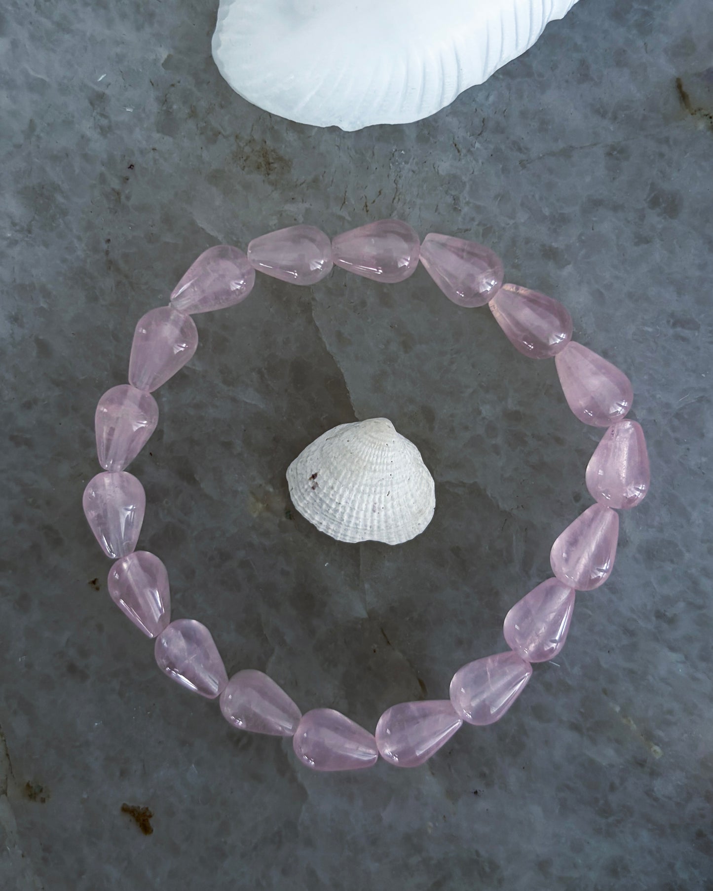 Rosewater Dewdrops Bracelet ⋄ Rose Quartz