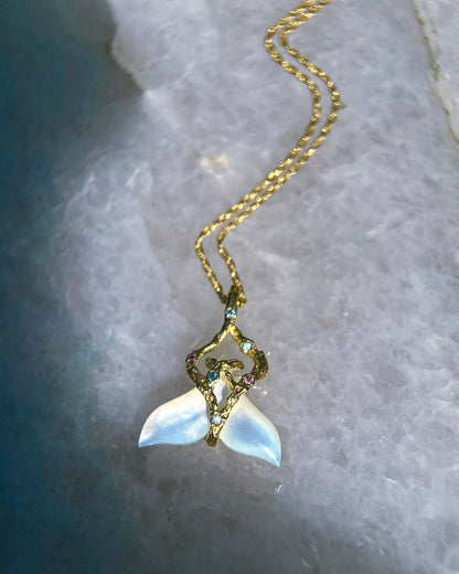 Whale Tail Spirit Animal Amulet ⋄ Mother of Pearl