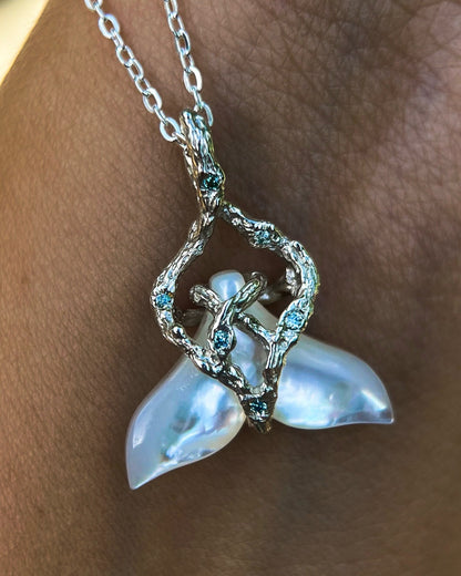 Whale Tail Spirit Animal Amulet ⋄ Mother of Pearl