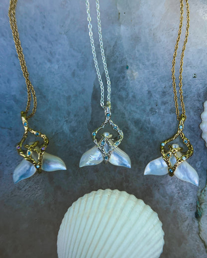 Whale Tail Spirit Animal Amulet ⋄ Mother of Pearl