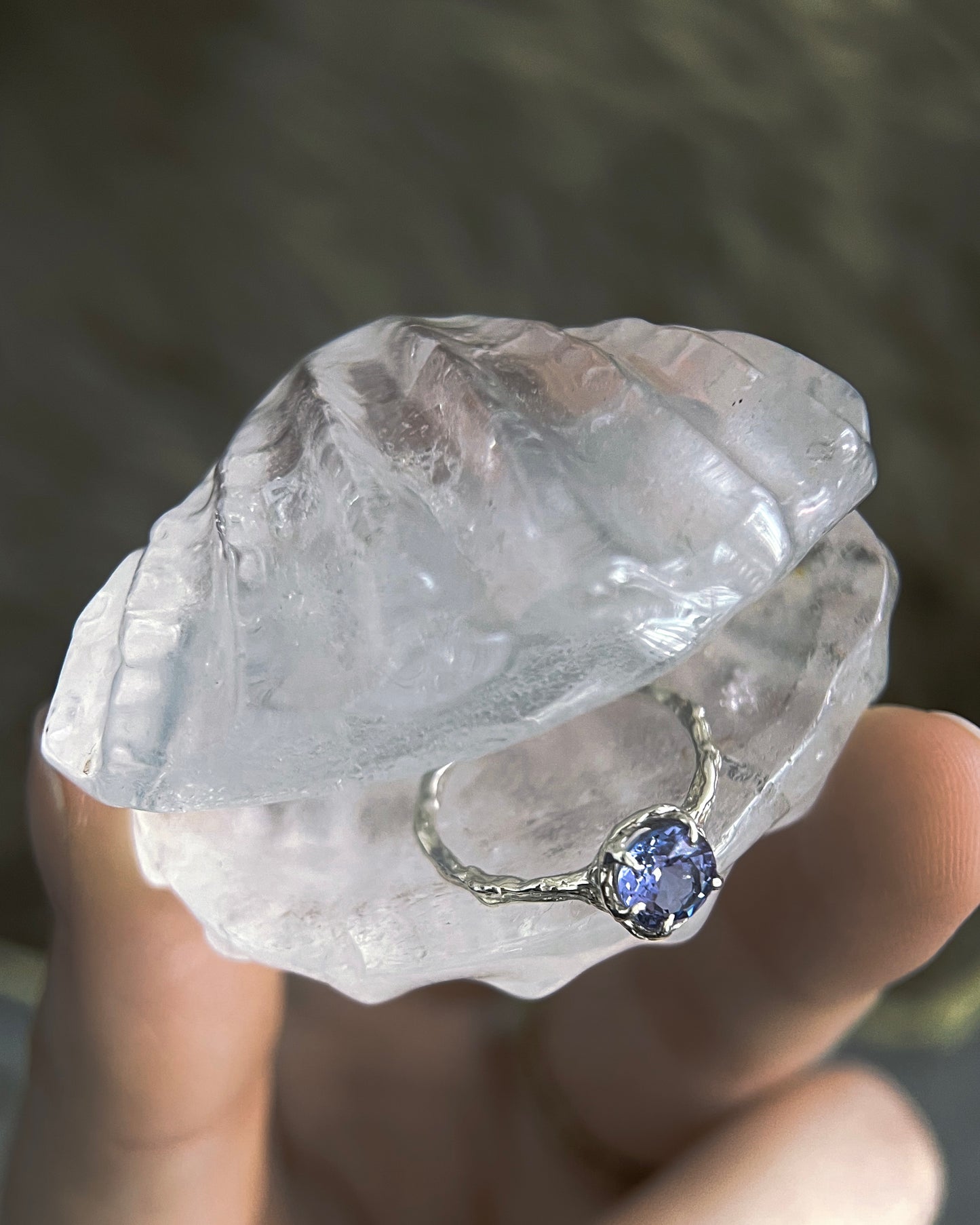 Crystal Seashell Ring Holder ⋄ Rose Quartz ⋄ Fluorite ⋄ Clear Quartz