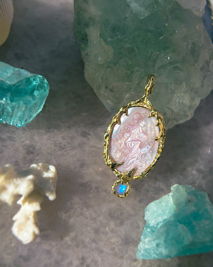 Moon Goddess Amulet ⋄ Mother of Pearl & Moonstone