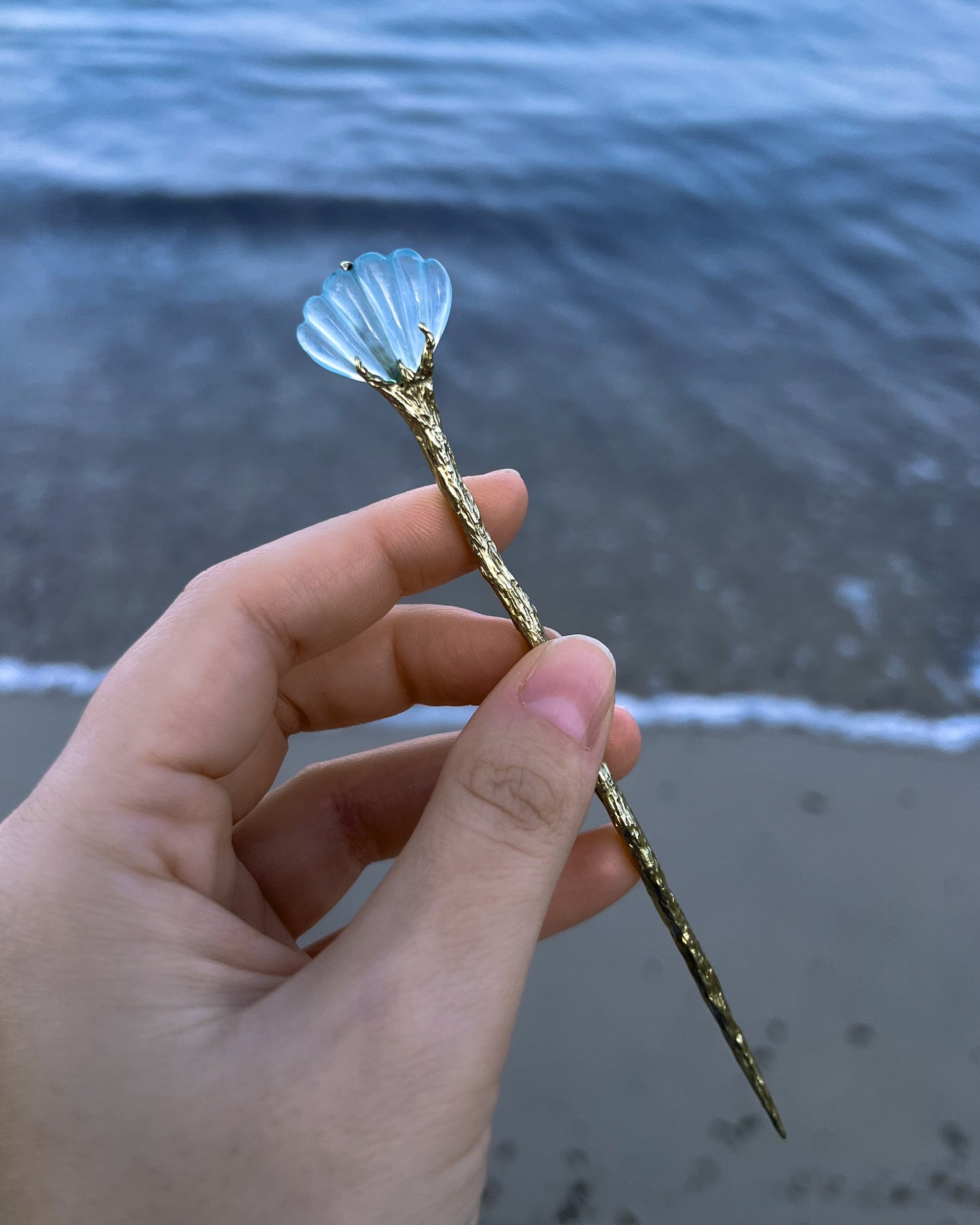 La Sirène Crystal Hair Pins ⋄ Aquamarine, Lavender Moon Quartz, MOP