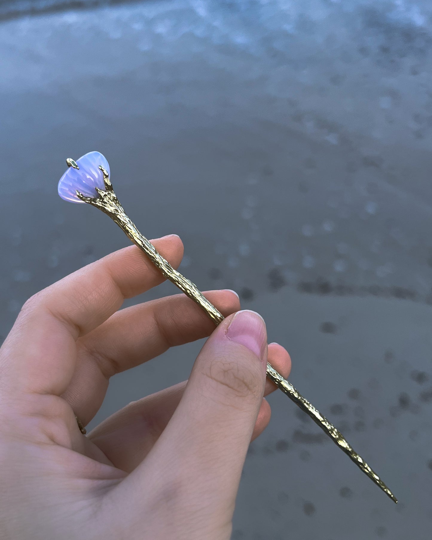 La Sirène Crystal Hair Pins ⋄ Aquamarine, Lavender Moon Quartz, MOP