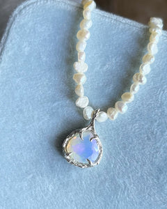 Siren’s Tear Amulet ⋄ Ethiopian Opal & Pearl