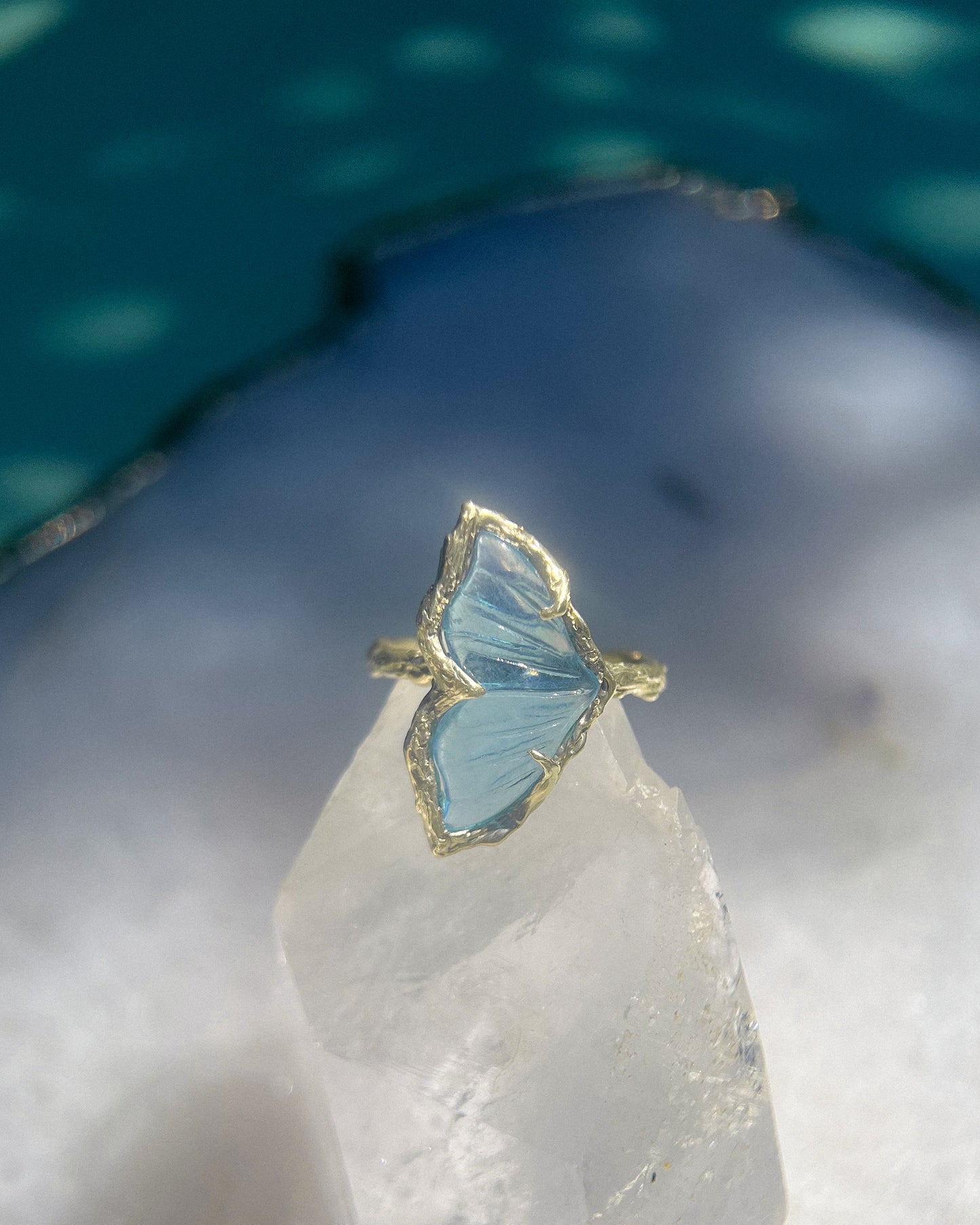 Mermaid Tail Ring ⋄ Aquamarine ⋄ size 7.5