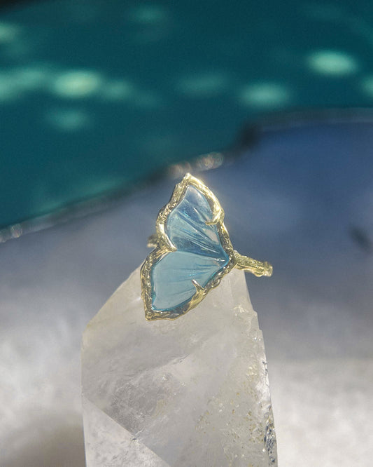 Mermaid Tail Ring ⋄ Aquamarine ⋄ size 7.5