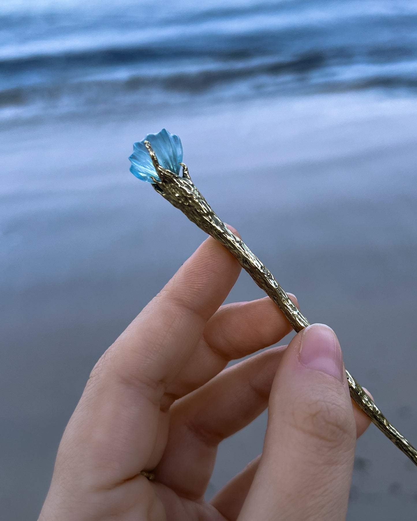 La Sirène Crystal Hair Pins ⋄ Aquamarine, Lavender Moon Quartz, MOP