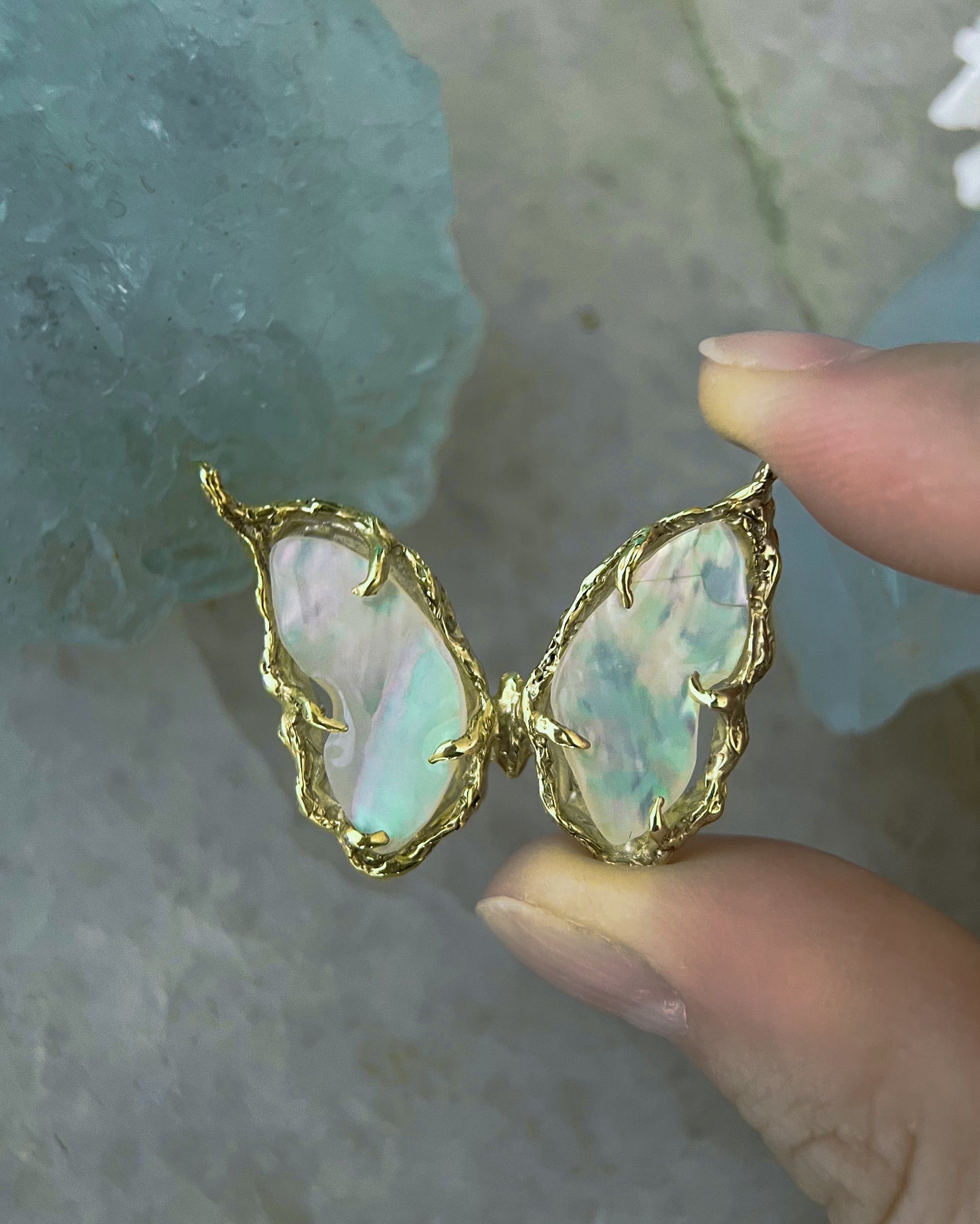 Ever After Butterfly Necklace ⋄ Mother of Pearl ⋄ gold vermeil