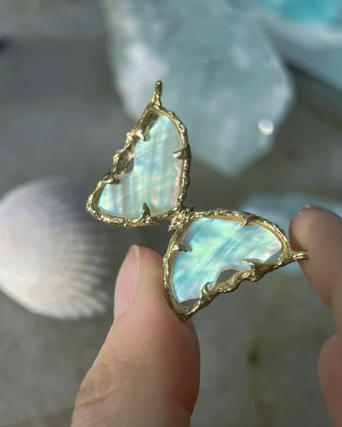 Ever After Butterfly Necklace ⋄ Mother of Pearl ⋄ gold vermeil