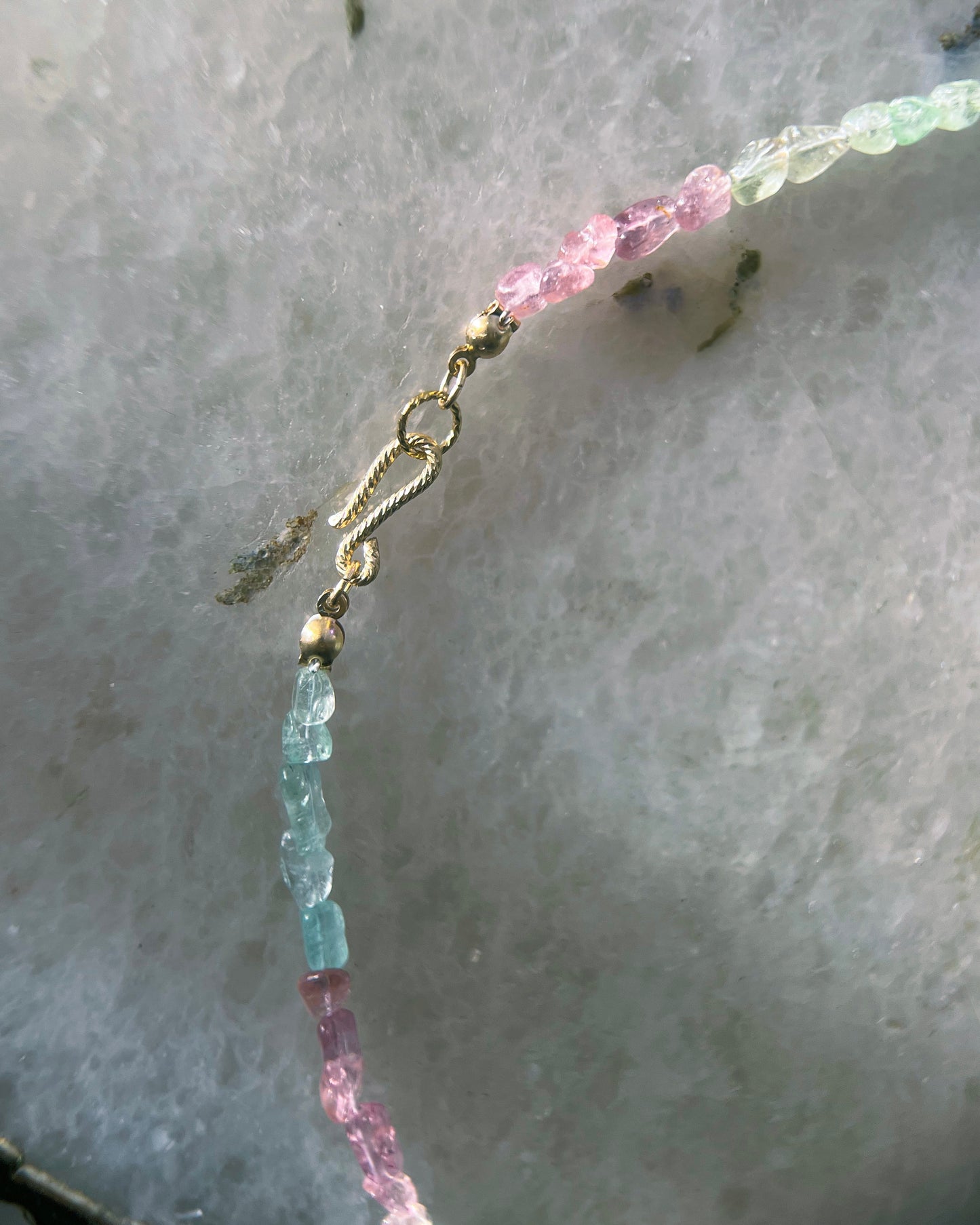 Ocean Pebbles Necklace ⋄ Rainbow Tourmaline & Pearl