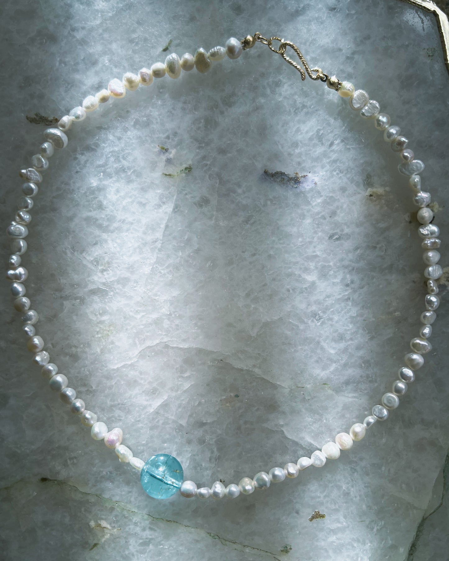 Daughter of the Sea necklace ⋄ Blue Topaz & Pearl