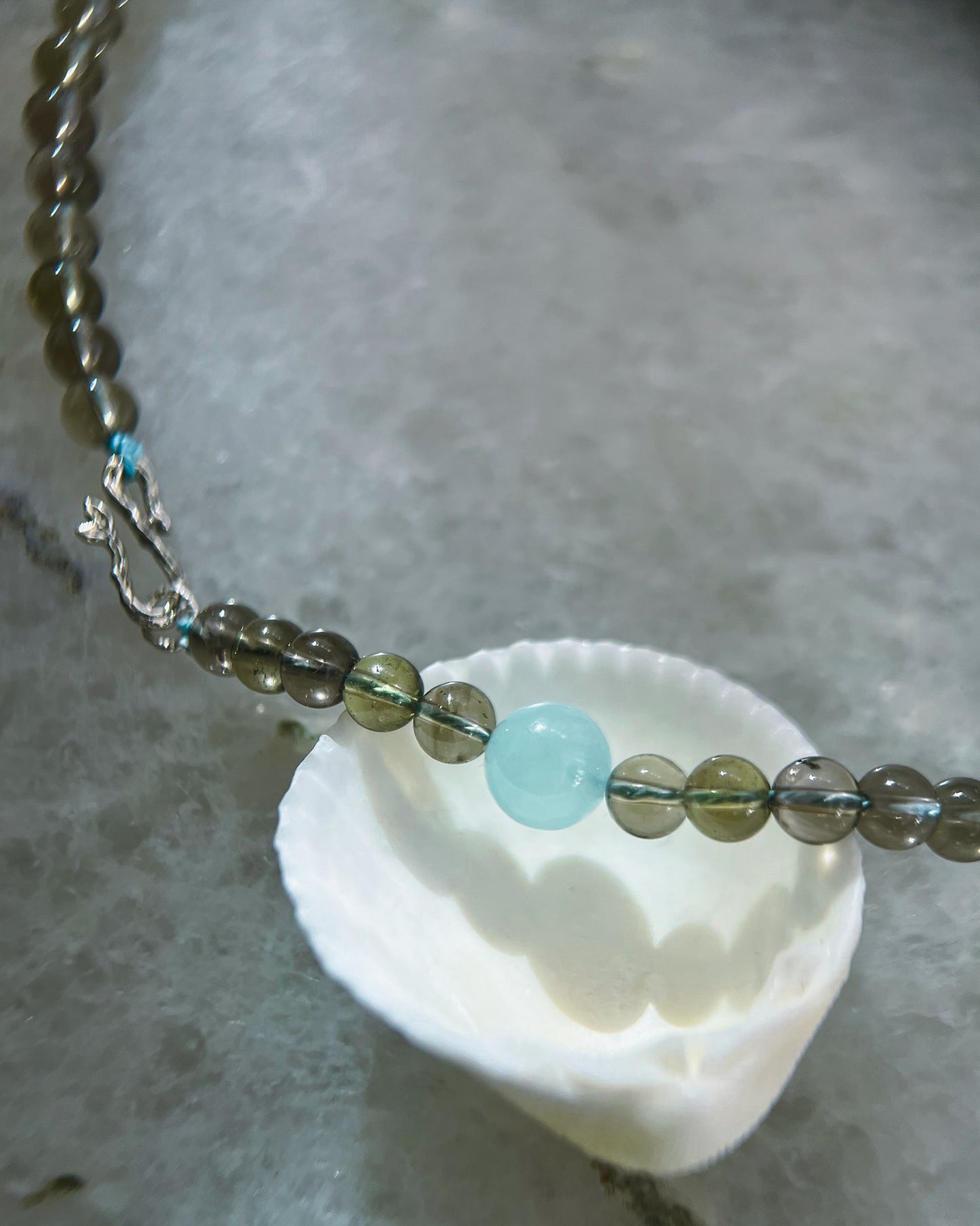 Daughter of the Sea necklace⋄ Smoky Quartz & Aquamarine