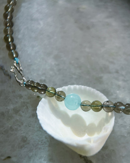 Daughter of the Sea necklace⋄ Smoky Quartz & Aquamarine