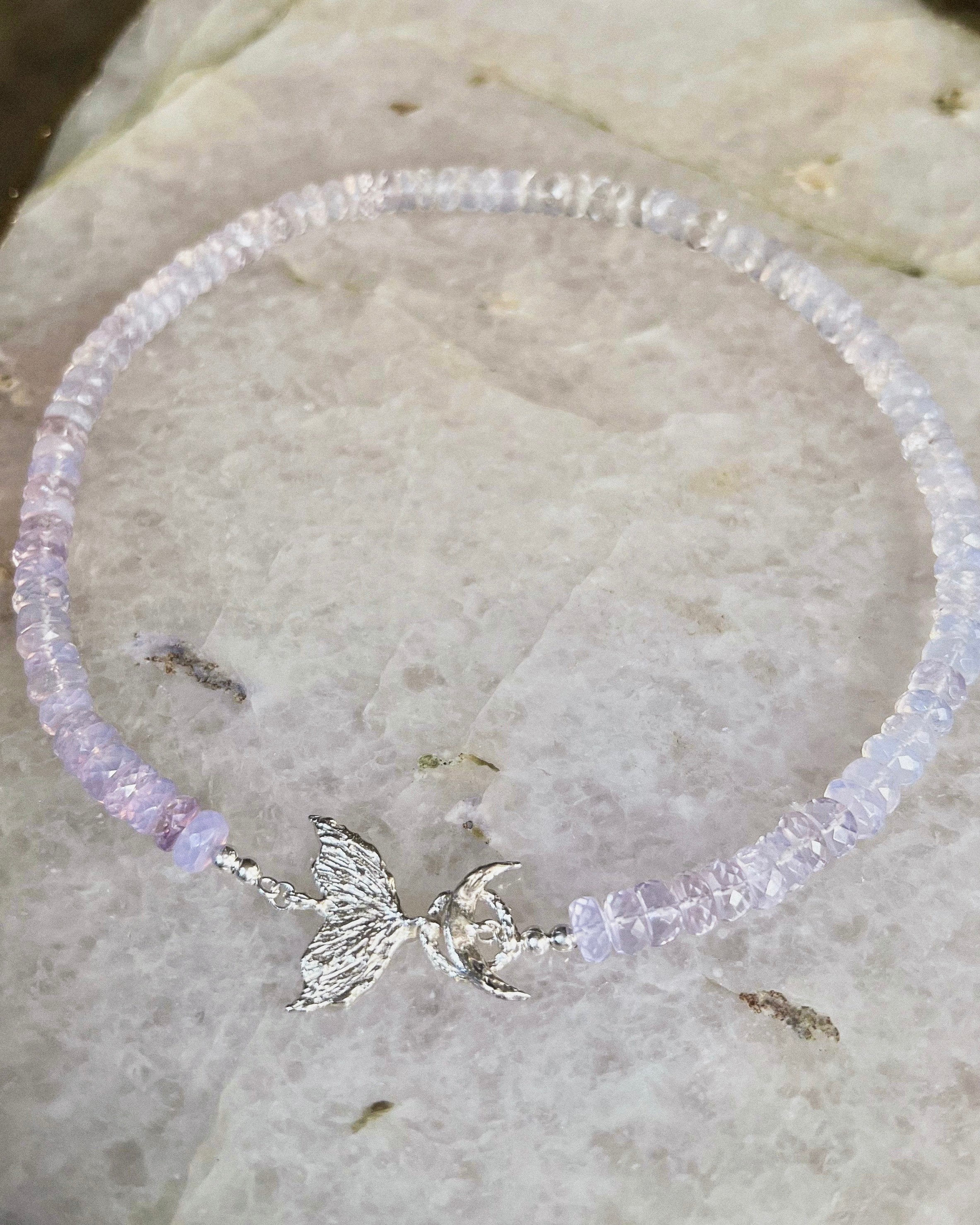 Mermaid Tail Clasp Necklace ⋄ Lavender Moon Quartz
