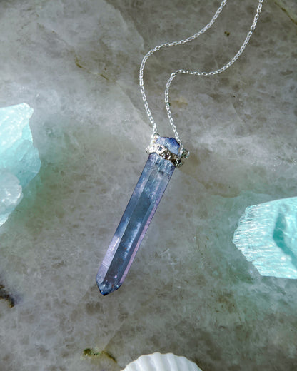 Healing Crystal Pendant ⋄ Indigo Aura Quartz