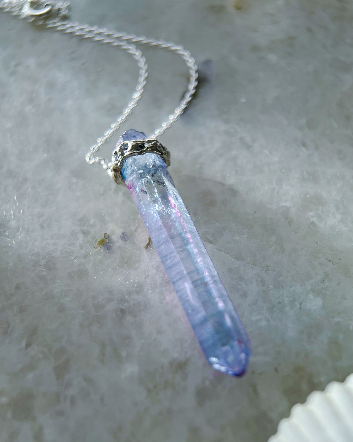 Healing Crystal Pendant ⋄ Indigo Aura Quartz