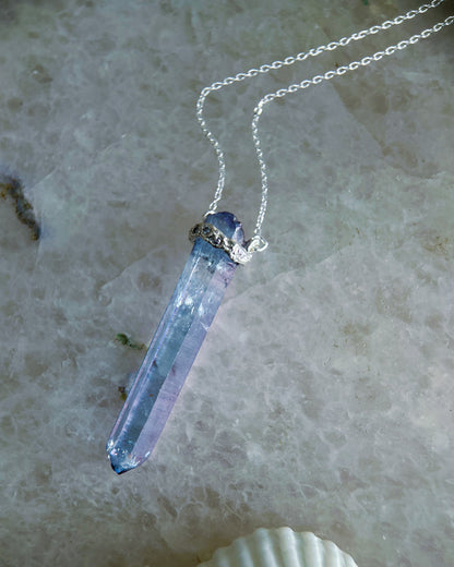 Healing Crystal Pendant ⋄ Indigo Aura Quartz