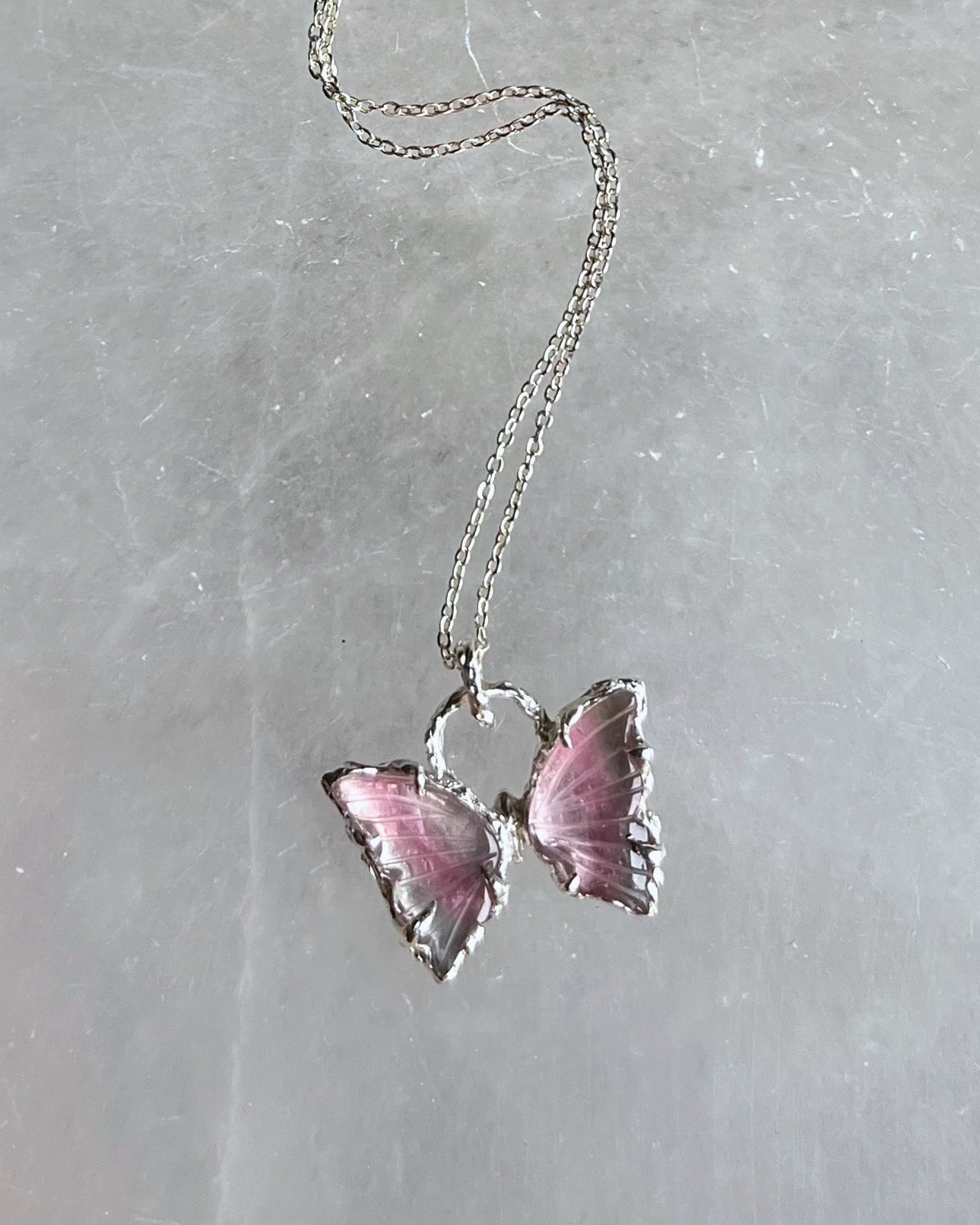 Mini Ever After Butterfly Necklace ⋄ Pink Tourmaline