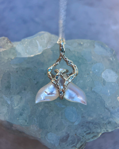 Whale Tail Spirit Animal Amulet ⋄ Mother of Pearl