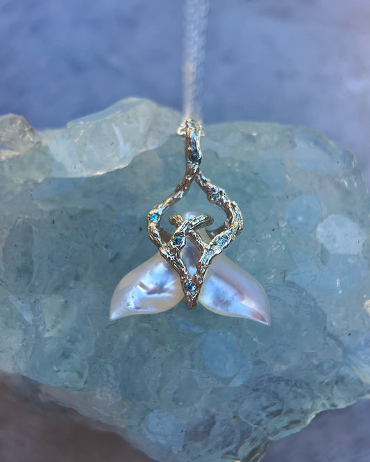 Whale Tail Spirit Animal Amulet ⋄ Mother of Pearl