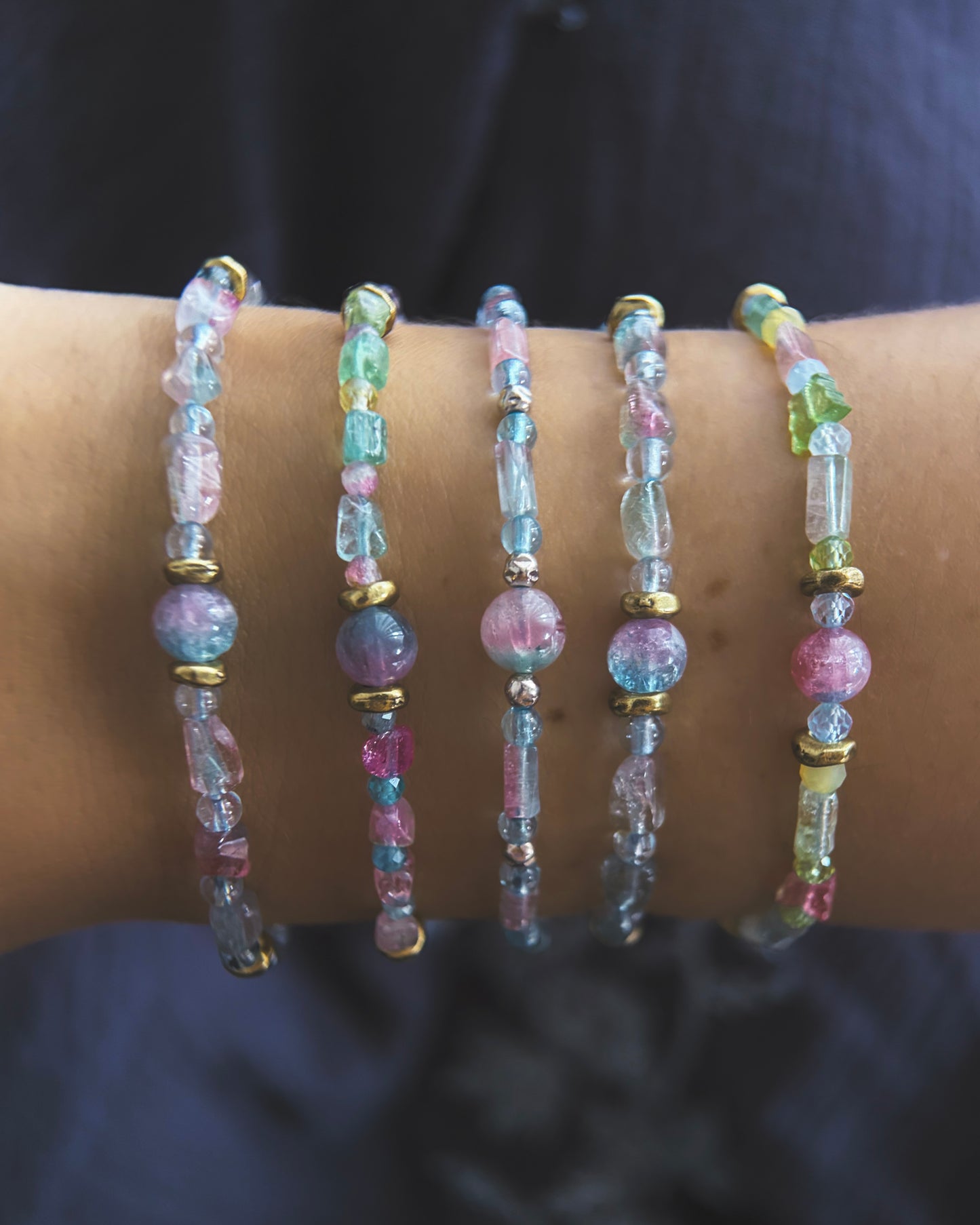 Ocean Pebbles Bracelets ⋄ Tourmaline