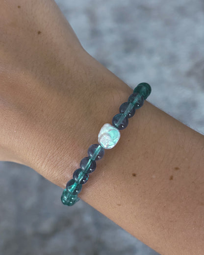 Daughter of the Sea Bracelet ⋄ Teal Fluorite & Pearl