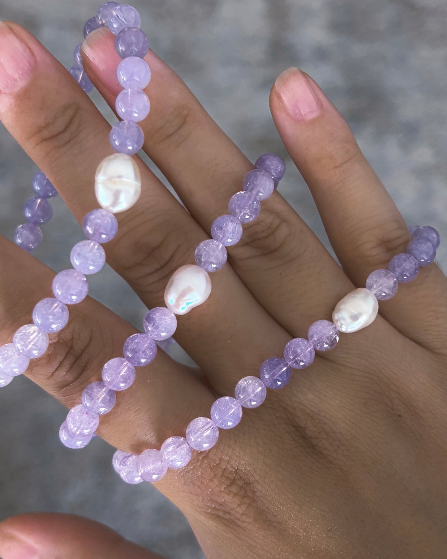 Daughter of the Sea Bracelet ⋄ Lavender Moon Quartz & Pearl