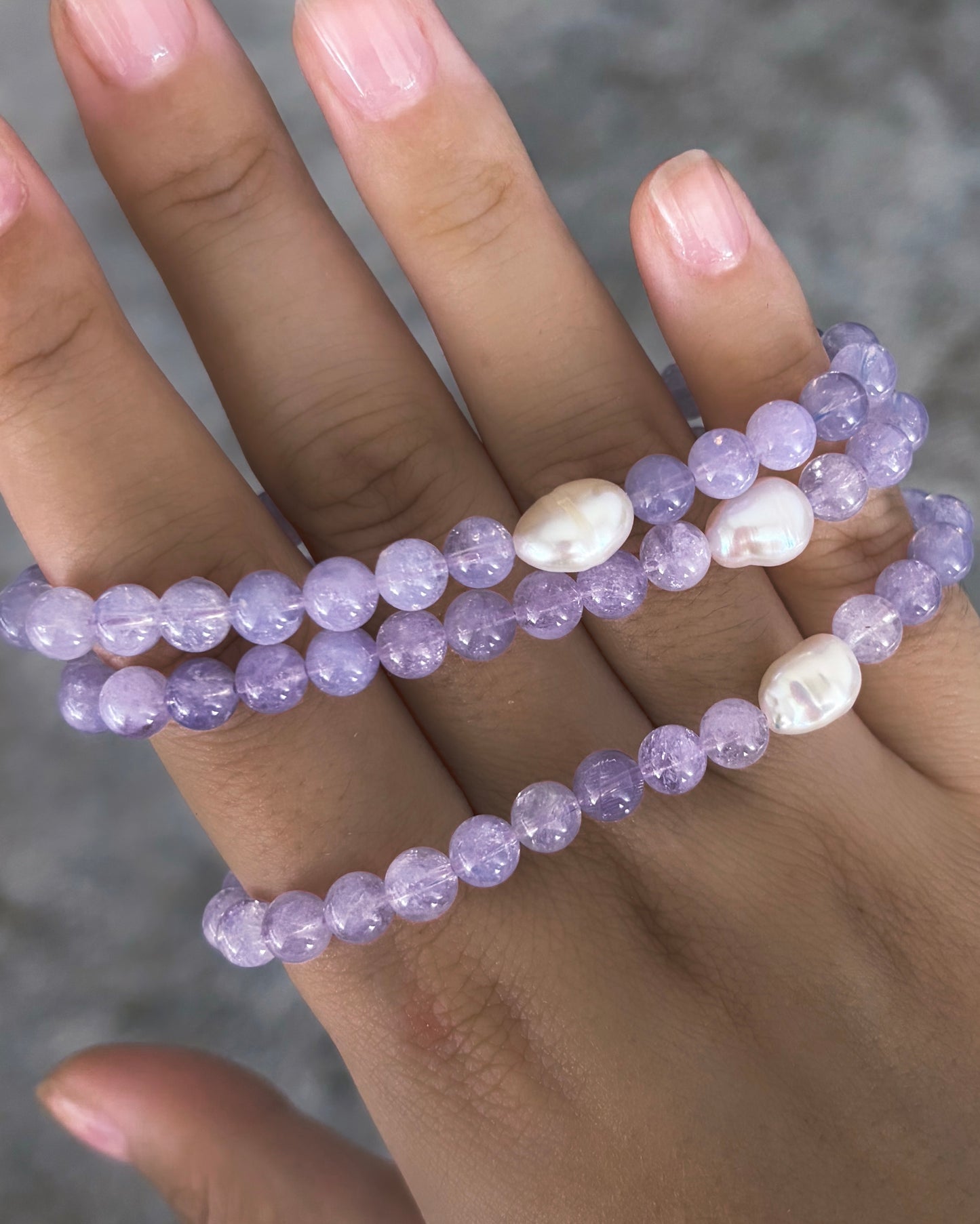 Daughter of the Sea Bracelet ⋄ Lavender Moon Quartz & Pearl