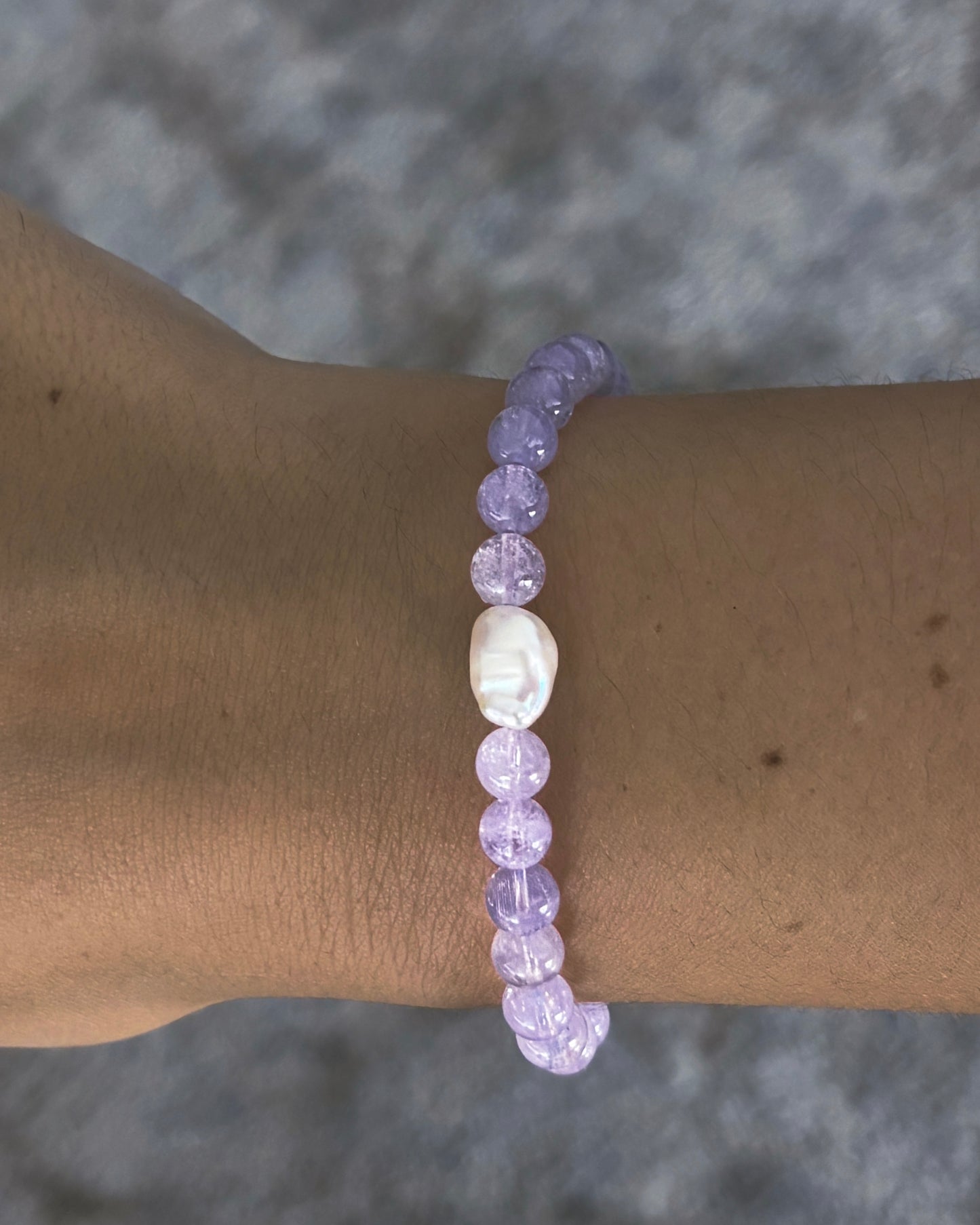 Daughter of the Sea Bracelet ⋄ Lavender Moon Quartz & Pearl